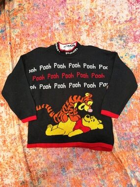 Vintage Disney Winnie the Pooh & Tigger Knit Sweater Men’s Large